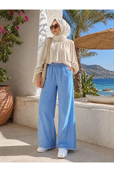semela New Season Summer Tencel Fabric Pants with Elastic Waist and Comfortab...