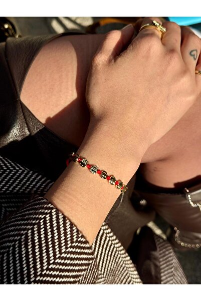 vaitimora Luna Red Rope Steel Bracelet