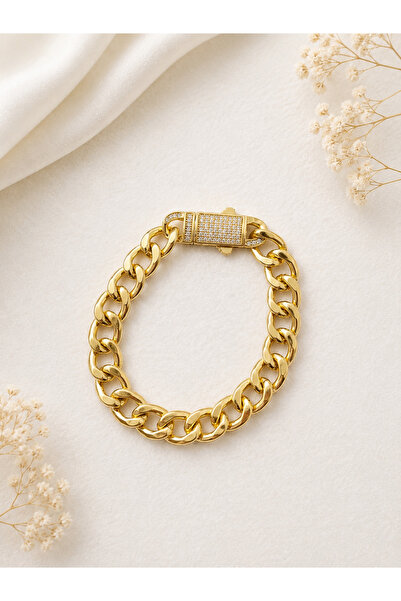 Lilith Takı Gold Thick Chain Bracelet |   Luxurious Looking Women's Bracelet ...