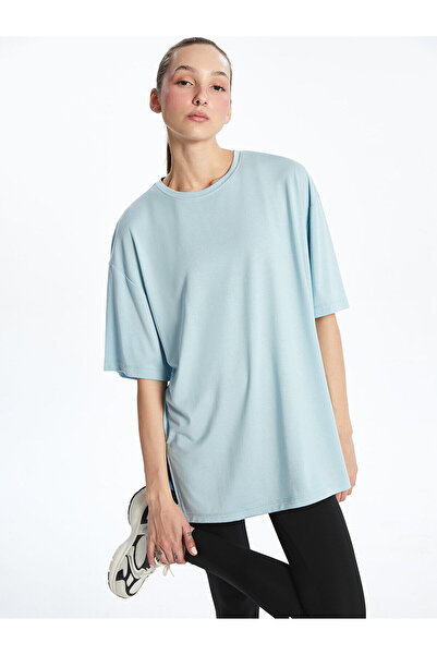LC Waikiki Nevavm Oversize Modal Blended Women's Sports T-Shirt with Difference