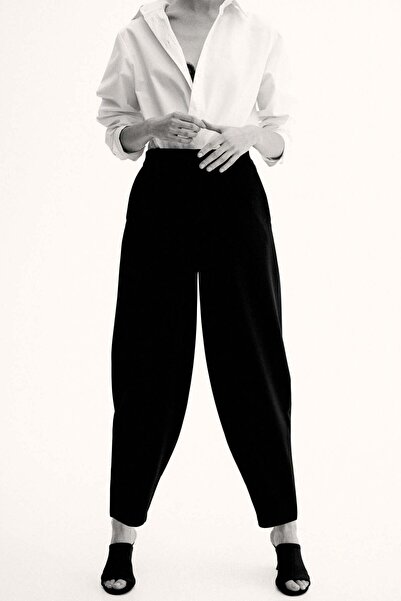 H&M Jersey barrel-leg trousers