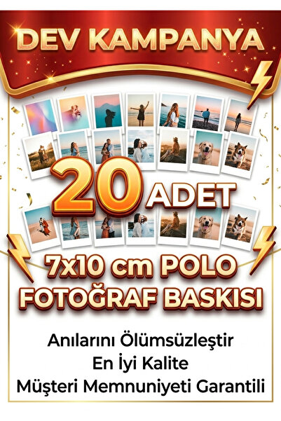 ZEAYSHOP 20 Adet Polo Fotoğraf Baskısı 7x10 cm - Yüksek Kalite