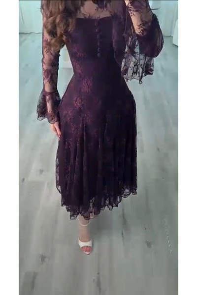 ADY-STYLE Purple Lace Dress