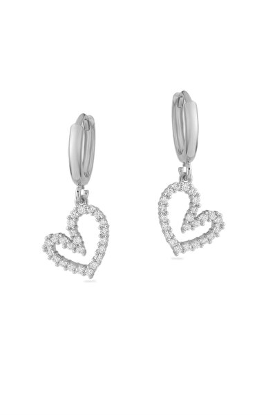 ÖZÇTAKI 316 L Stainless Steel - Zircon Stone - Heart Model - Women's Earrings