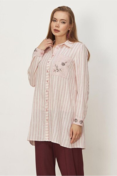 Alvina Shirt Collar Muslin Tunic 46525