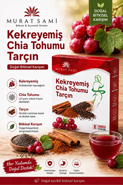 MURAT SAMİ BİTKİSEL Kekreyemiş chia tohumlu tarçın form içeçek