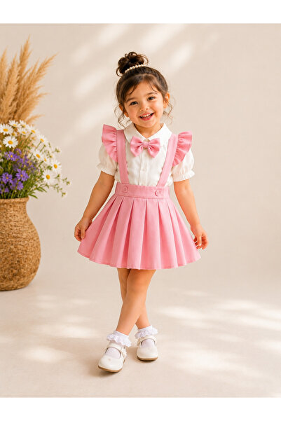 leora kids store Kız çocuk bayramlık slopet setimiz(elbise gömlek papyon