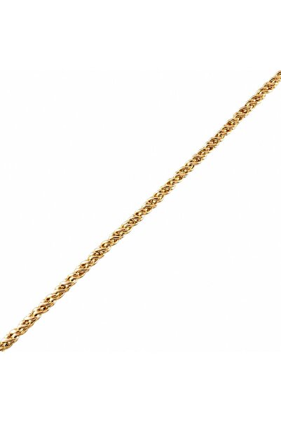 Zeino İtalyan Burgu Çelik Bileklik - 14k Altın Kaplama - 19 cm