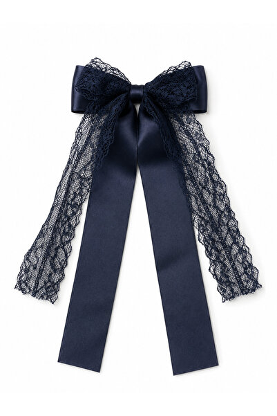 BİRİCİK COLLECTİON Black Long Lace Clip-On Buckle