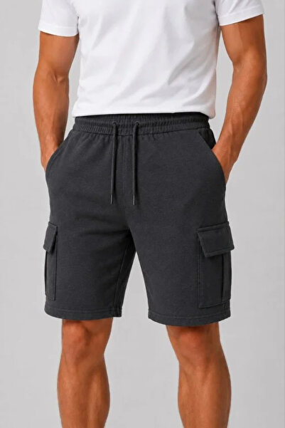 oniks store Men's 4-Pocket Cargo Shorts with Elastic Waist and Laces, Comfort...