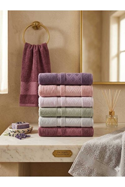 New Cotton Home Diamond 6-Piece 100% Natural Micro Cotton Hand, Face, and Hea...