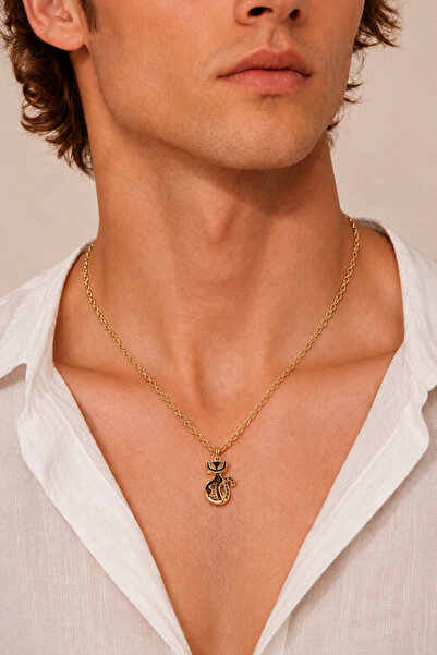 Camellie KY Jewels Lady Cat | Altın Kaplama Kedi Charm Unisex Kolye