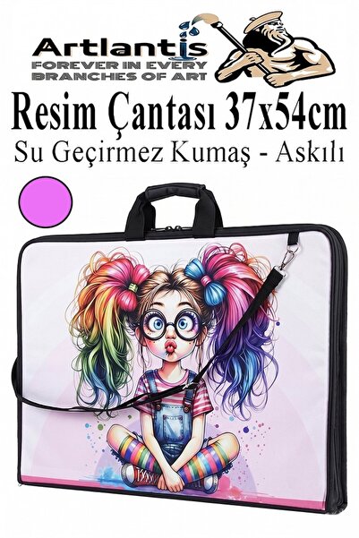 Artlantis Resim Çantası Desenli Kumaş 37x54 cm 1 Adet Teknik Resim Dosya Çant...