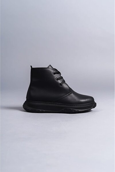 SALWO Aslw204 Lace-Up Leather Men's Sports Boots St - Black