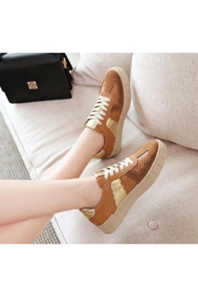 TREND Kadın Günlük Hakiki Deri Sneaker Kaydırmaz Taban Esnek Rahat Ortopedik ...
