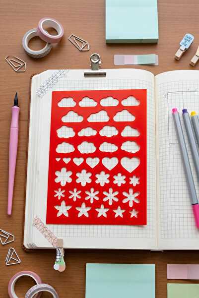 Karmelom Studio Χάρακας προτύπων σχεδίασης σε σχήμα Bullet Journal - Εργαλείο...