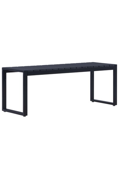 vidaxl Garden bench, black, 120.5 cm, PS board