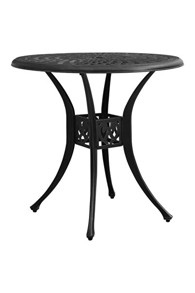 vidaxl Garden table, black, 78x78x72 cm, cast aluminum
