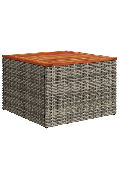 vidaxl Masă de grădină, gri, 55x55x37 cm, poliratan și lemn acacia