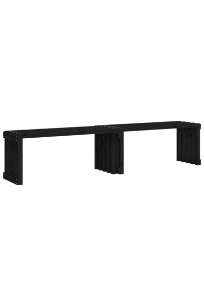 vidaxl Bancă grădină extensibilă negru 212,5x40,5x45 cm lemn masiv pin