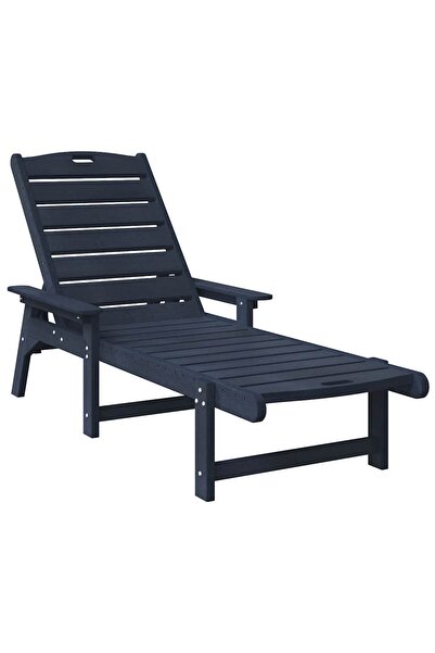 vidaxl Șezlong Albastru marin 195,5 x 53 x 98,5 cm HDPE
