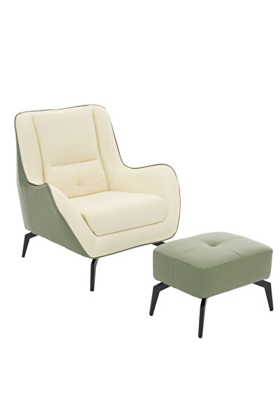 sharpdo Single Sofa Chair With Footrest, Modern Minimalist Italian Style Loun...
