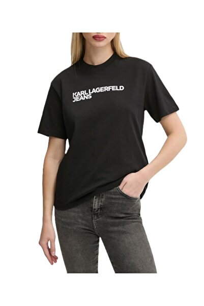 Karl Lagerfeld Γυναικείο Essential T-shirt Μαύρο Jeans A1W17005-999 BLACK