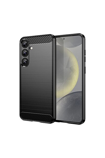OEM Husă TPU cu textură de carbon pentru Samsung Galaxy S25 Plus - Negru