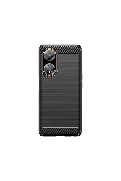 OEM Husă TPU cu textură de carbon pentru Oppo A98 5G - Negru