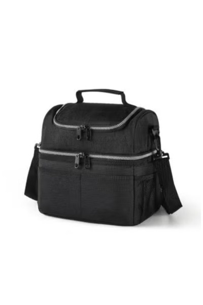Cozy Haven Double-compartment lunch bag, large-capacity insulated tote bag wi...