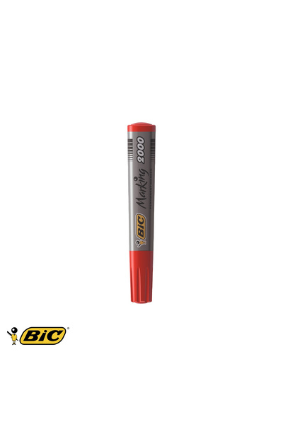 Bic 2000 permanent marker, 2.5 mm round tip, red, for paper, plastic, metal, ...