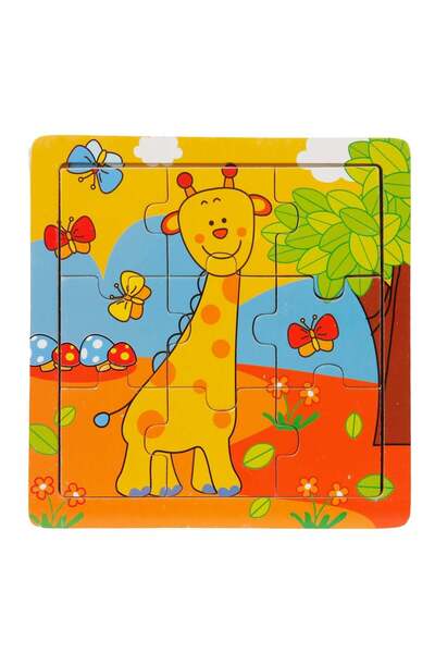 Sunman Mini puzzle din lemn, Animalute, 9 piese