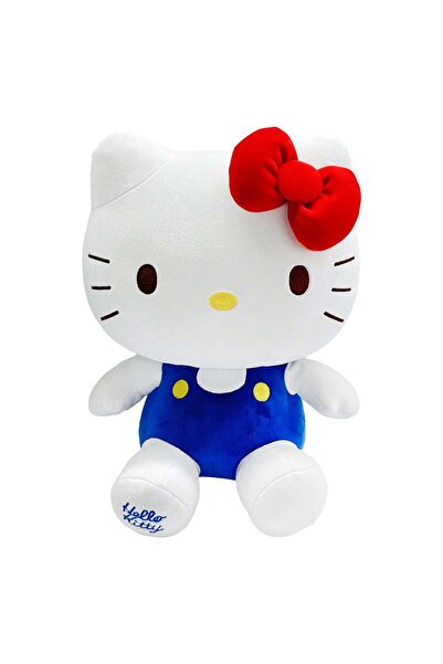 Hello Kitty Plush toy, in blue overalls, 30 cm