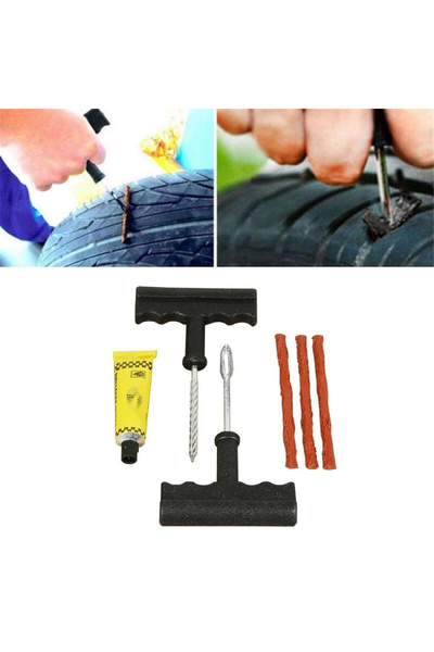 Go İthalat Patlak Lastik Tamir Seti 6 Parça Fitilli Yama Araba Motosiklet Oto...