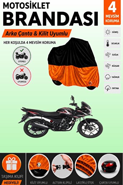 Cemku Double Black Top - Orange Bottom, Rear Bag Compatible Bajaj Discover 15...