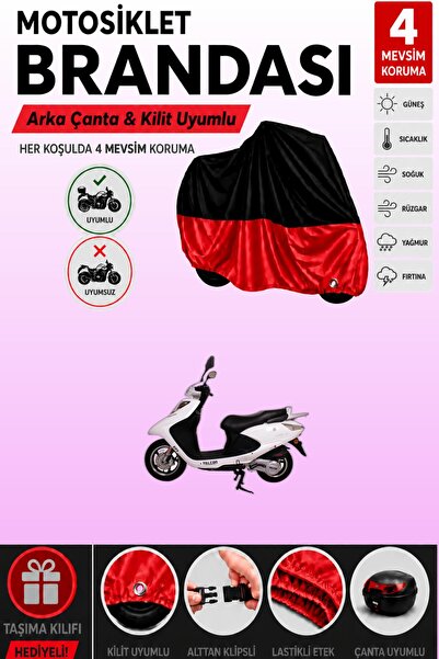 Cemku Double Black Top - Red Bottom, Rear Bag Compatible Falcon Dolphin 125 E...