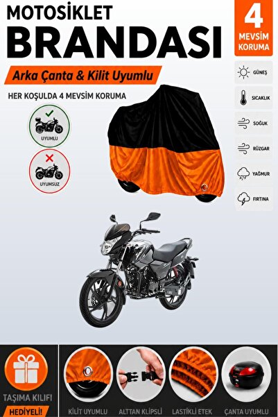 Cemku Double Black Top - Orange Bottom, Rear Bag Compatible Asian Hero 125 Mo...