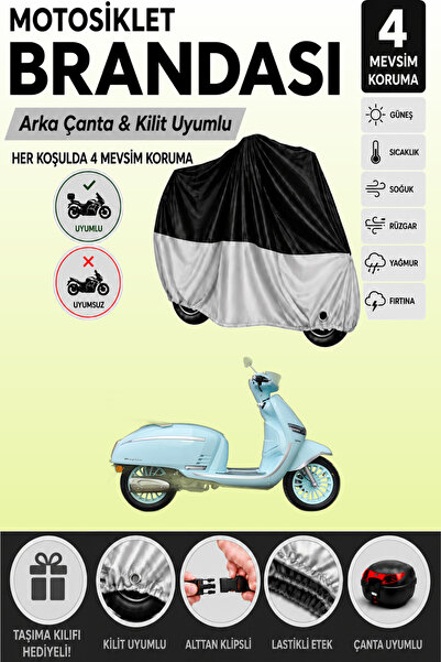 Cemku Double Black Top - Gray Bottom, Rear Bag Compatible Yuki Mojito 50 Moto...