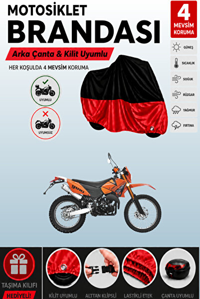 Cemku Double Black Top - Red Bottom, Rear Bag Compatible Yuki Yk250Gy-7 Track...