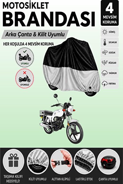 Cemku Double Black Top - Gray Bottom, Rear Bag Compatible Yuki Yk 125-7D Apol...