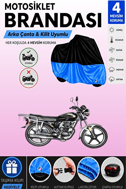 Cemku Double Black Top - Blue Bottom, Rear Bag Compatible King Motor Kr-100-2...