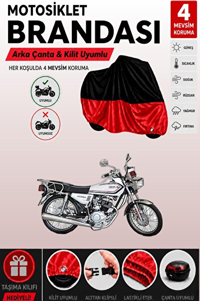 Cemku Double Black Top - Red Bottom, Rear Bag Compatible Kuba Cheetah 100R Ma...