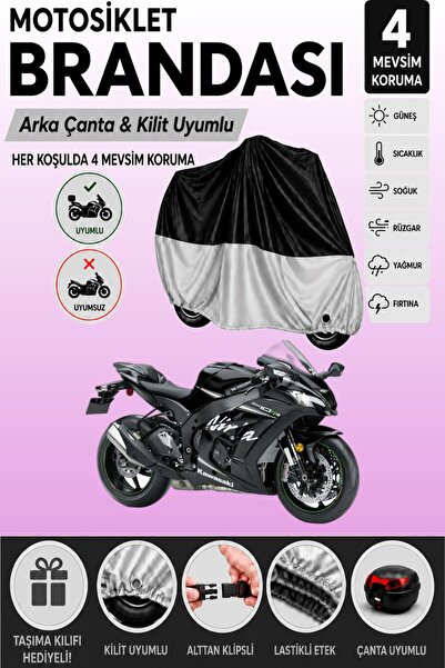 Cemku Double Black Top - Gray Bottom, Rear Bag Compatible Kawasaki Ninja Zx-1...