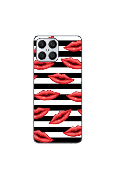 OEM Husa compatibila cu Honor X8 4G Silicon Gel Tpu Model Striped Kisses