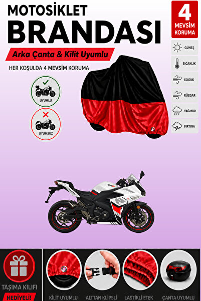 Cemku Double Black Top - Red Bottom, Rear Bag Compatible Rks M250 Motorcycle ...