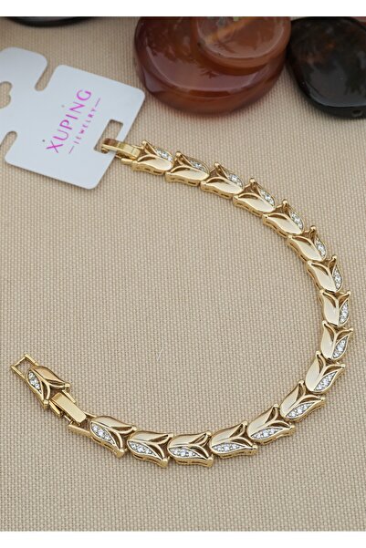 Bilge Takı سوار فولاذي من طراز Vip Xuping Zircon Stone Tulip، سوار فولاذي مقا...