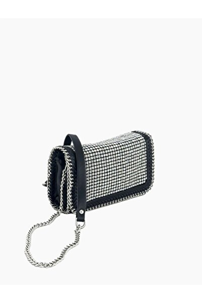 VEYİS USTA Women's Evening Dress Portfolio Bag Silver