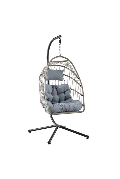 Kiwari Zen Nest-style Hanging Swing, nest dimensions 60 x 80 x 116 cm, Black