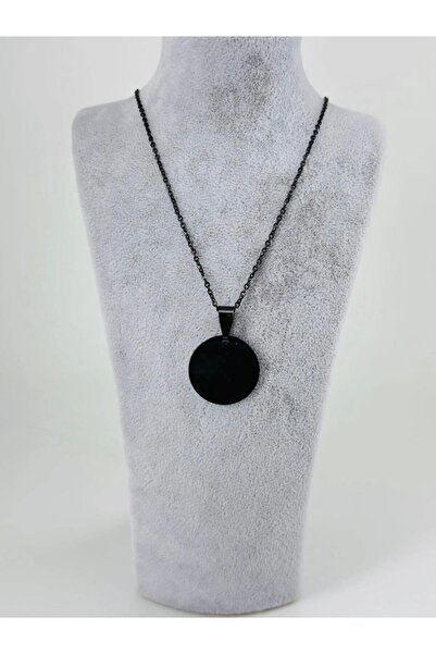 Mestore Round Plate Design Small Size Steel Men's Necklace