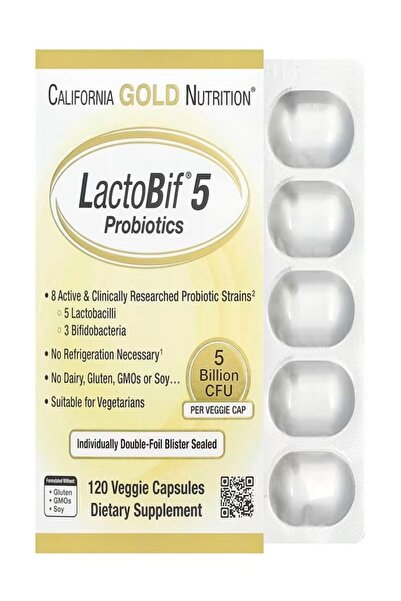 California Gold Nutrition Probiotics Lactobif ®   5 ‏ , 5 Billion Colonizing ...